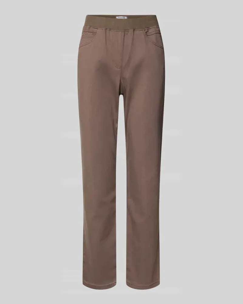 Brax Stoffhose mit elastischem Bund Modell 'PAMINA Taupe