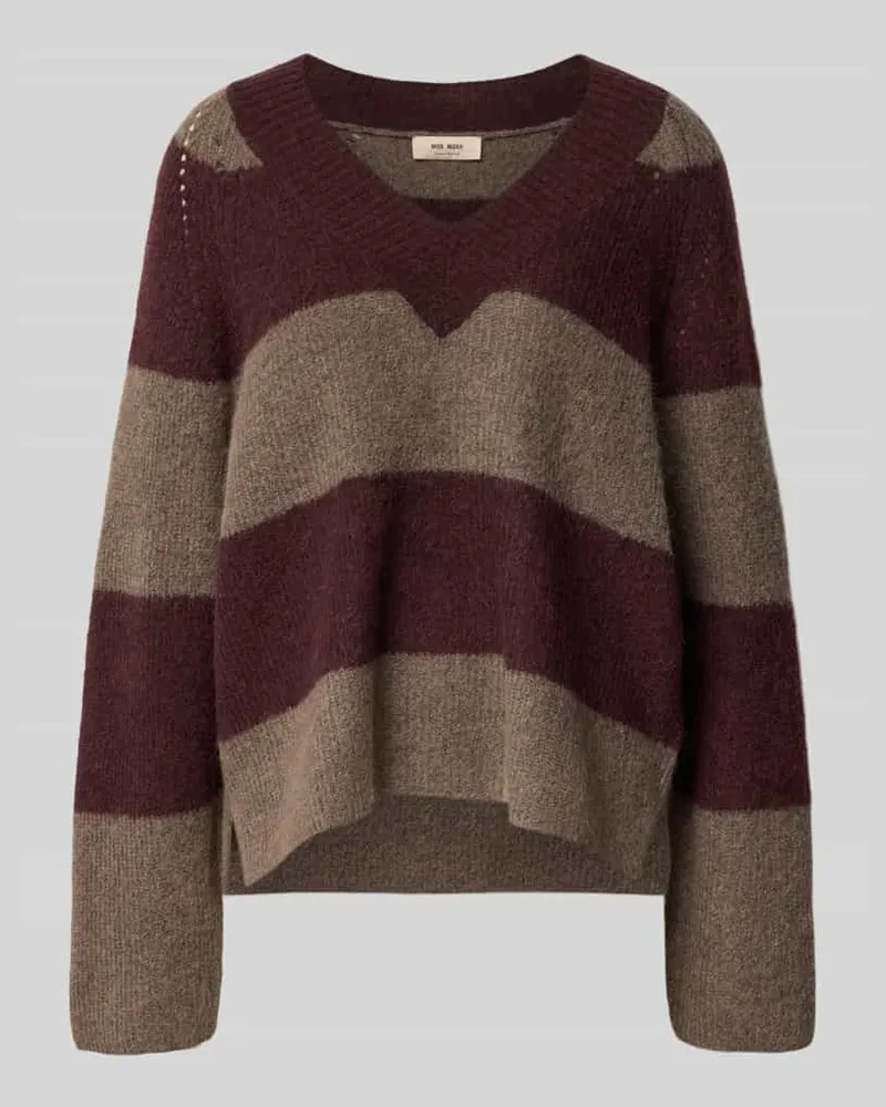 Mos Mosh Strickpullover mit V-Ausschnitt Modell 'Taci Bordeaux