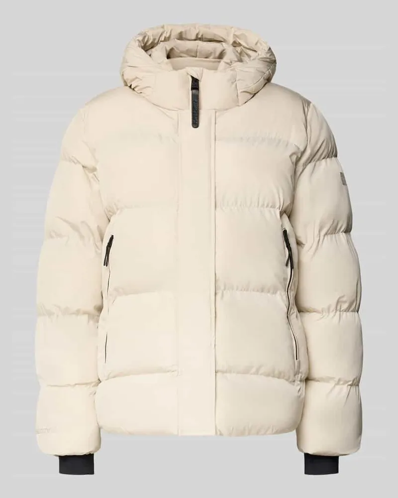 Superdry. Steppjacke mit verdecktem Reißverschluss und Kapuze Offwhite