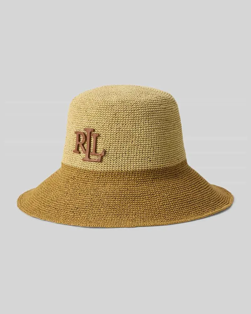 Ralph Lauren Hut aus Strohgeflecht mit Logo-Applikation Beige