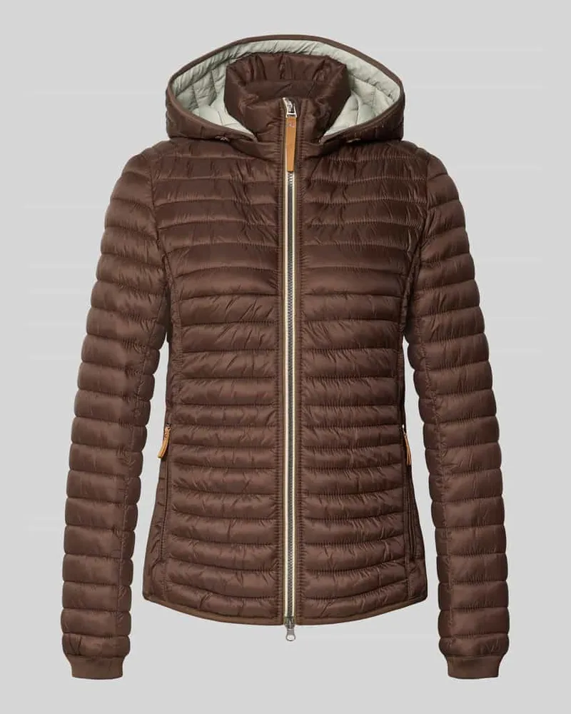 Camel Active Slim Fit Steppjacke mit Zweiwege-Reißverschluss Dunkelbraun