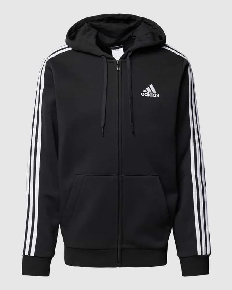 adidas Sweatjacke mit Logo-Streifen Black