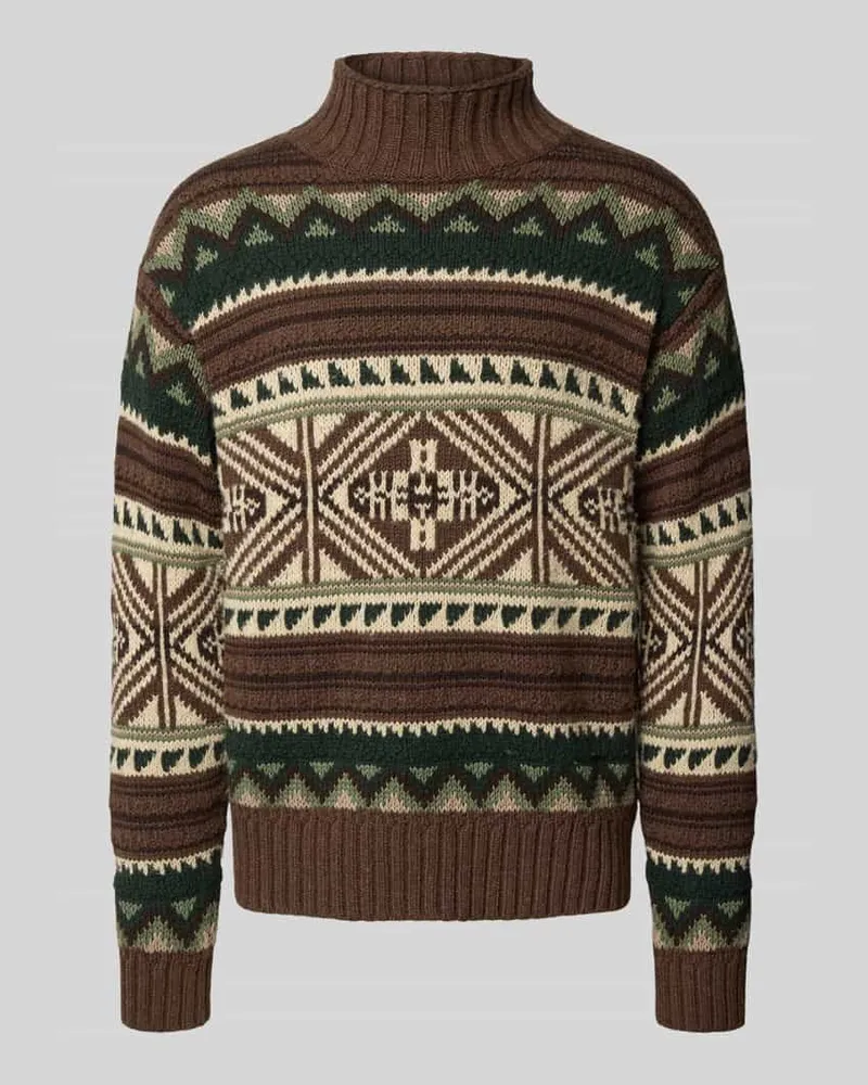 Ralph Lauren Strickpullover mit gerippten Abschlüssen Camel