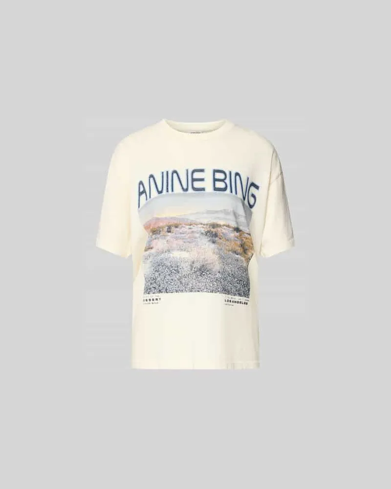 Anine Bing Regular Fit T-Shirt mit Logo-Print Offwhite