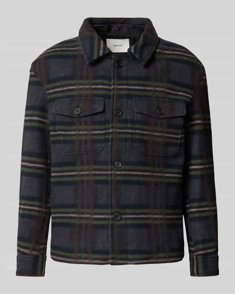 Selected Homme Regular Fit Jacke mit Woll-Anteil Modell 'MITCH Marine