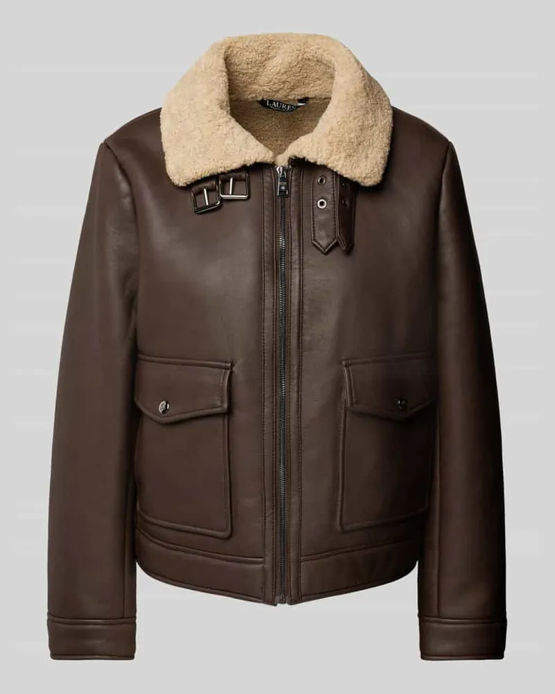 Ralph Lauren Jacke in Leder-Optik Mittelbraun