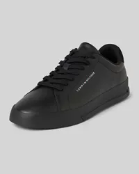 Tommy Hilfiger Ledersneaker mit Label-Print Modell 'COURT LEATHER GRAINESS Black