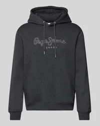 Pepe Jeans Hoodie mit Label-Stitching Modell 'New Nouvel Dunkelgrau