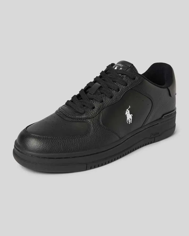 Ralph Lauren Ledersneaker mit Logo-Stitching Modell 'MASTERS Black