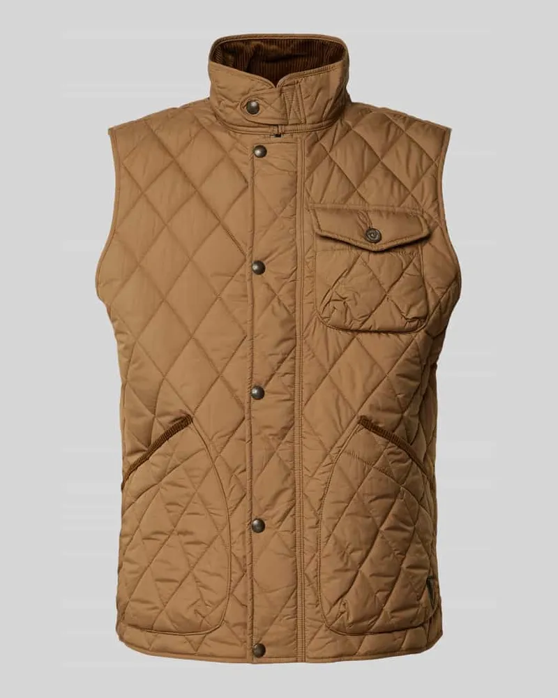 Ralph Lauren Regular Fit Steppweste mit Stehkragen Modell 'BEATON Camel