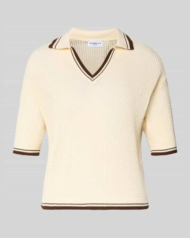 MARELLA Regular Fit T-Shirt in Strick-Optik Modell 'Lembi Offwhite