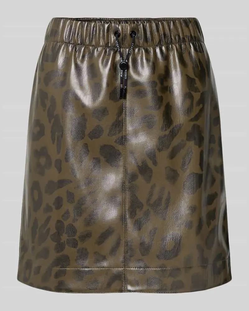 Marc Cain Minirock in Leder-Optik mit elastischem Bund Khaki