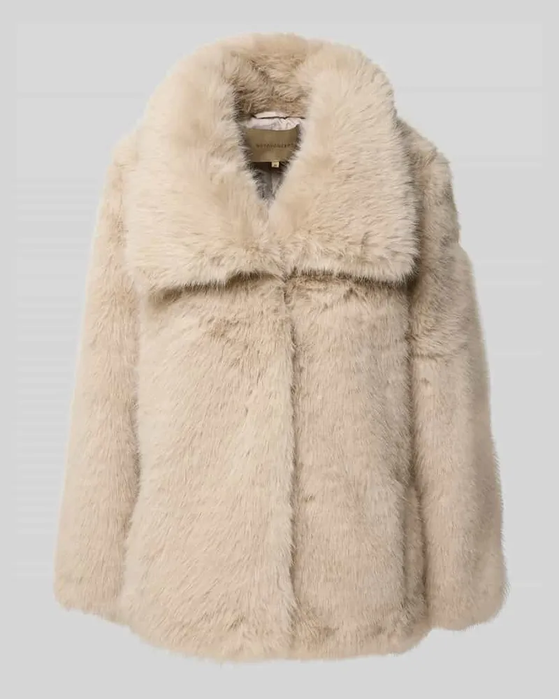 Soyaconcept Jacke aus Kunstfell mit breitem Umlegekragen Modell 'NAIDA Sand