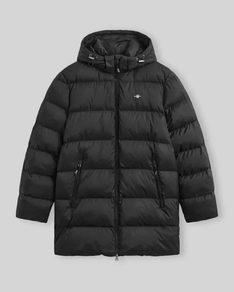 Gant Regular Fit Jacke aus Polyester mit abnehmbarer Kapuze Black