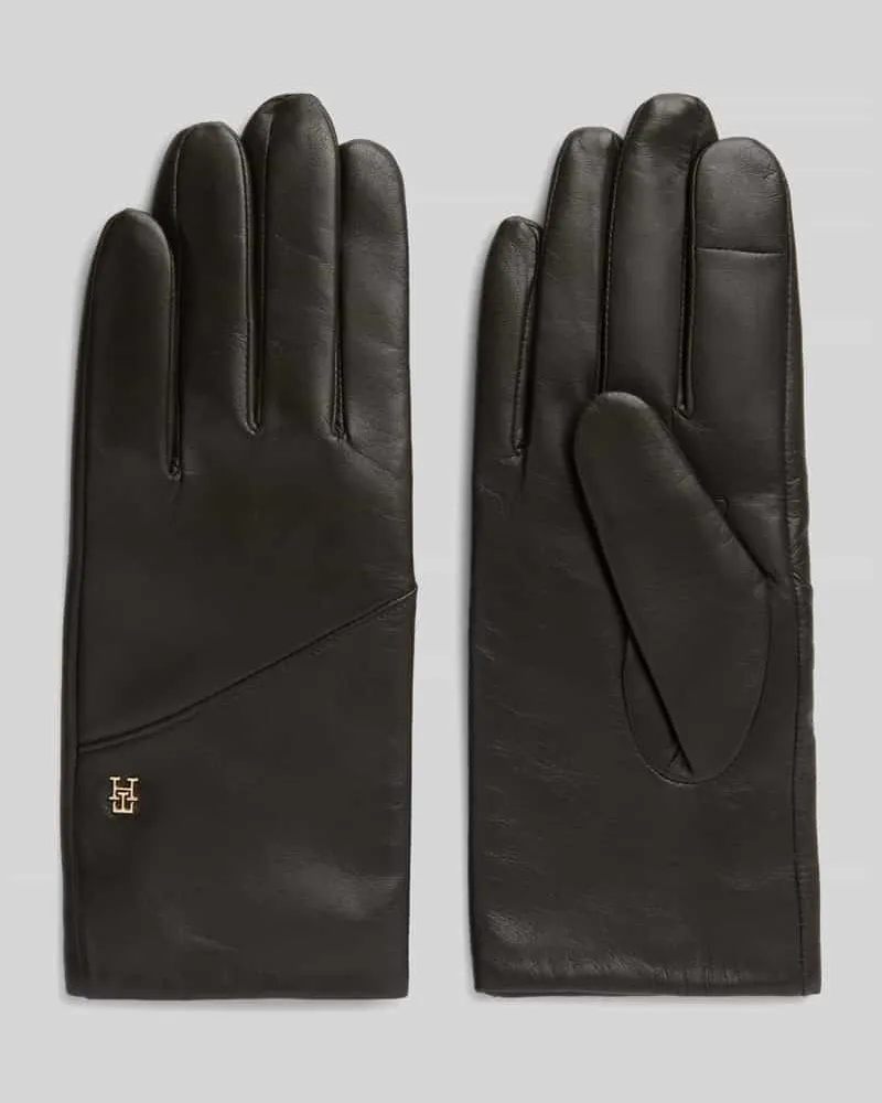 Tommy Hilfiger Handschuhe aus echtem Ziegenleder Dunkelbraun