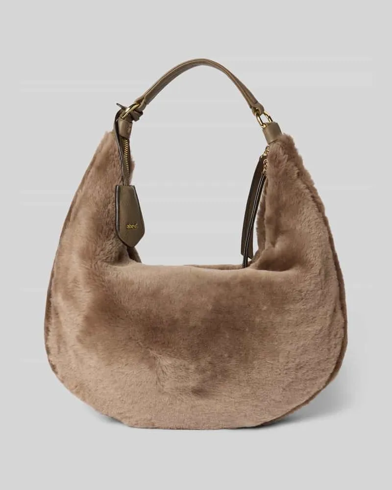 Abro Handtasche aus Leder und Kunstfell Modell 'NANA Schlamm