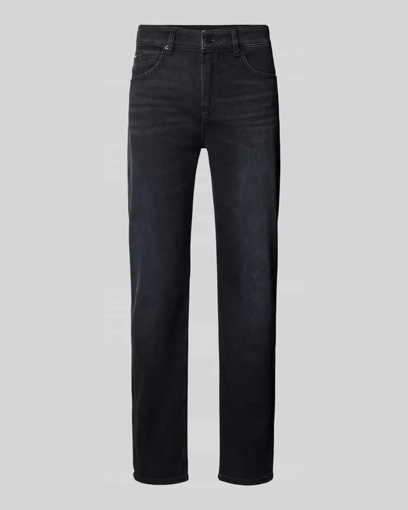 HUGO BOSS Regular Fit Jeans Modell 'Delaware Dunkelgrau