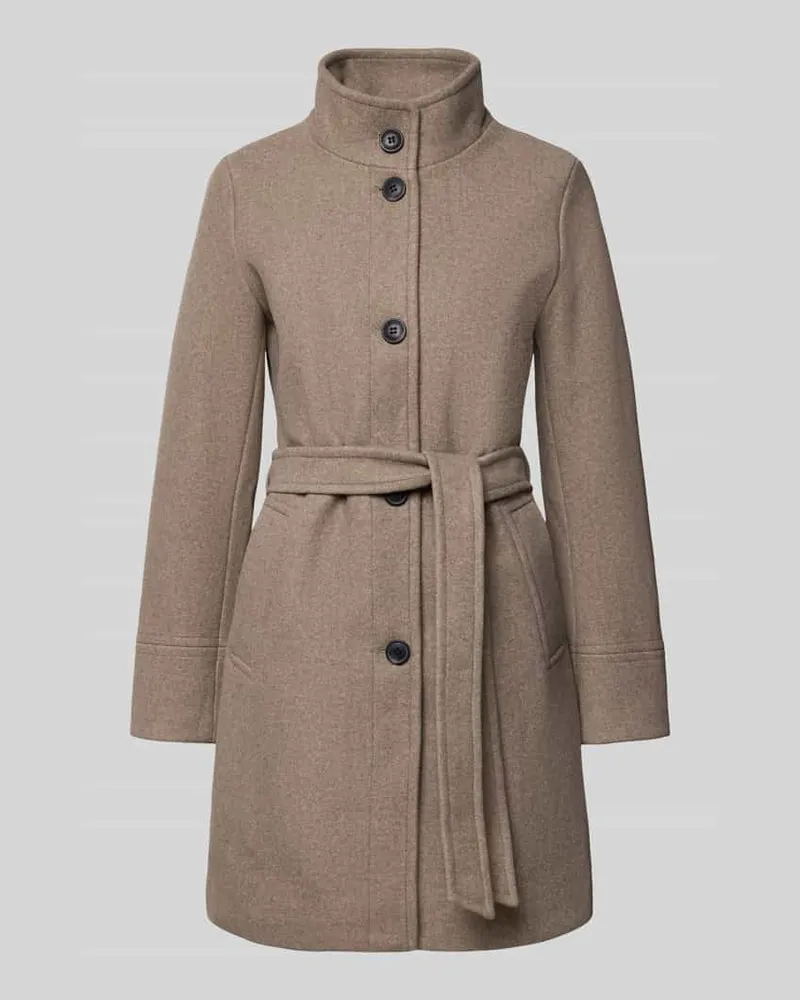 b.young Mantel mit Bindegürtel Modell 'Cilia Beige