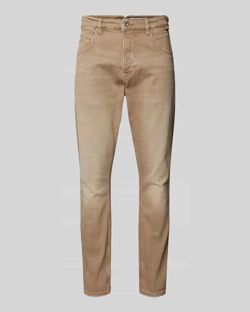 GABBA Tapered Fit Jeans mit Eingrifftaschen Modell 'ALEX EARTH Sand