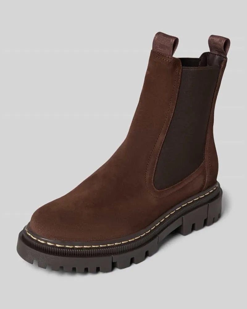 Tamaris Chelsea Boots aus echtem Rindsleder Dunkelbraun