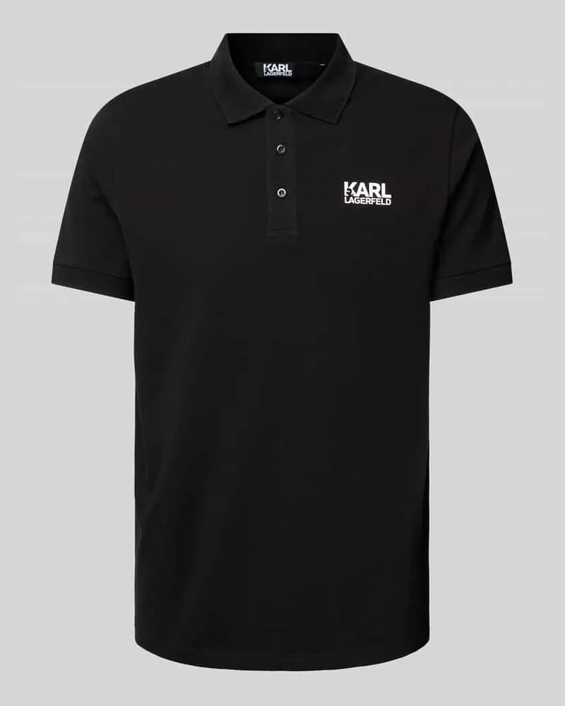 Karl Lagerfeld Poloshirt mit Logo-Print Black