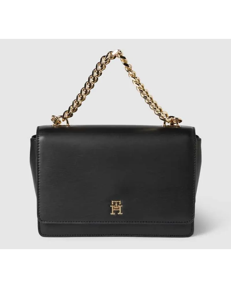 Tommy Hilfiger Handtasche in unifarbenem Design mit Label-Detail Black