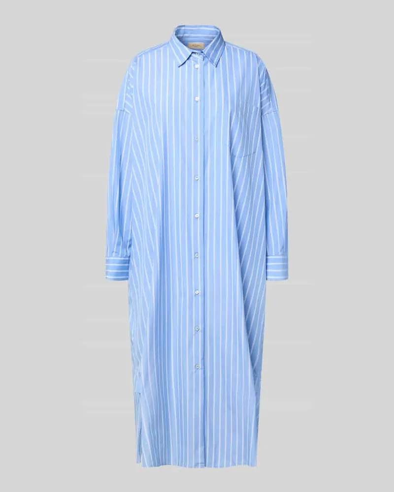 Max Mara Fließendes Hemdblusenkleid aus reiner Baumwolle Modell 'MOLINA Hellblau