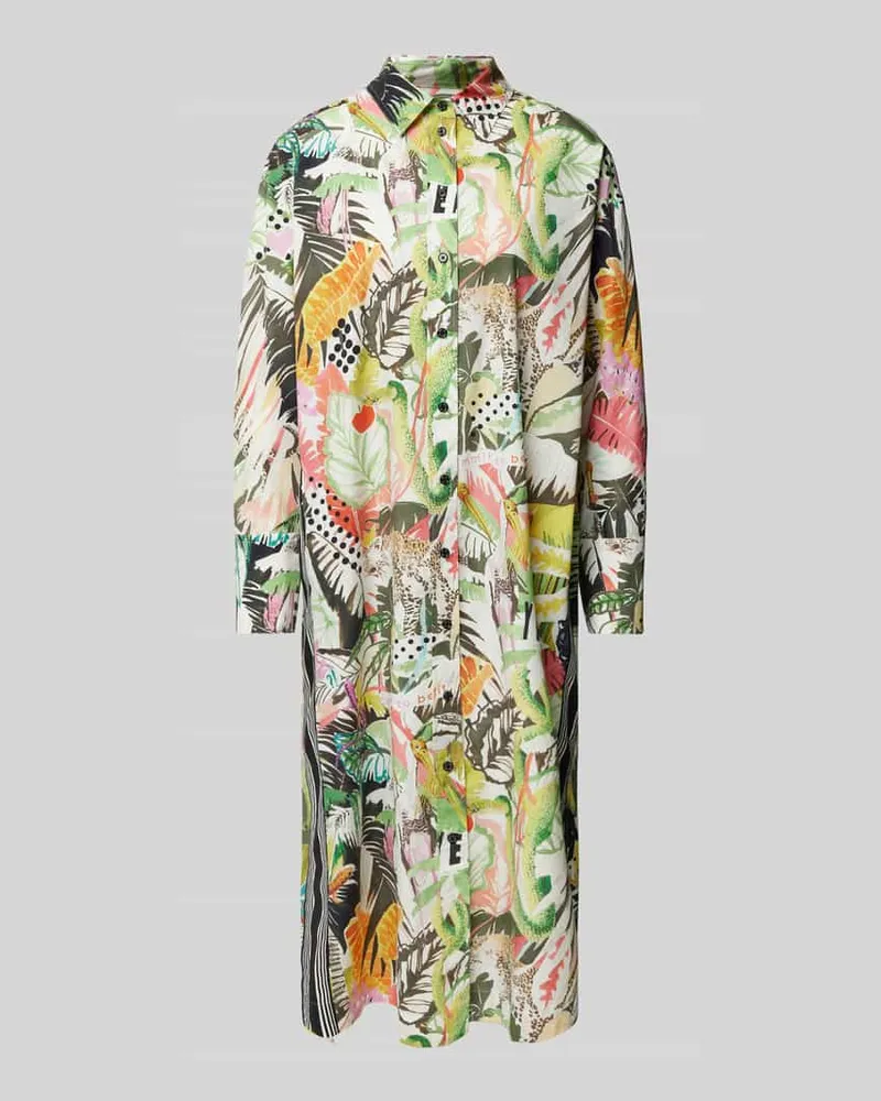 Marc Cain Hemdblusenkleid mit durchgehender Knopfleiste Oliv
