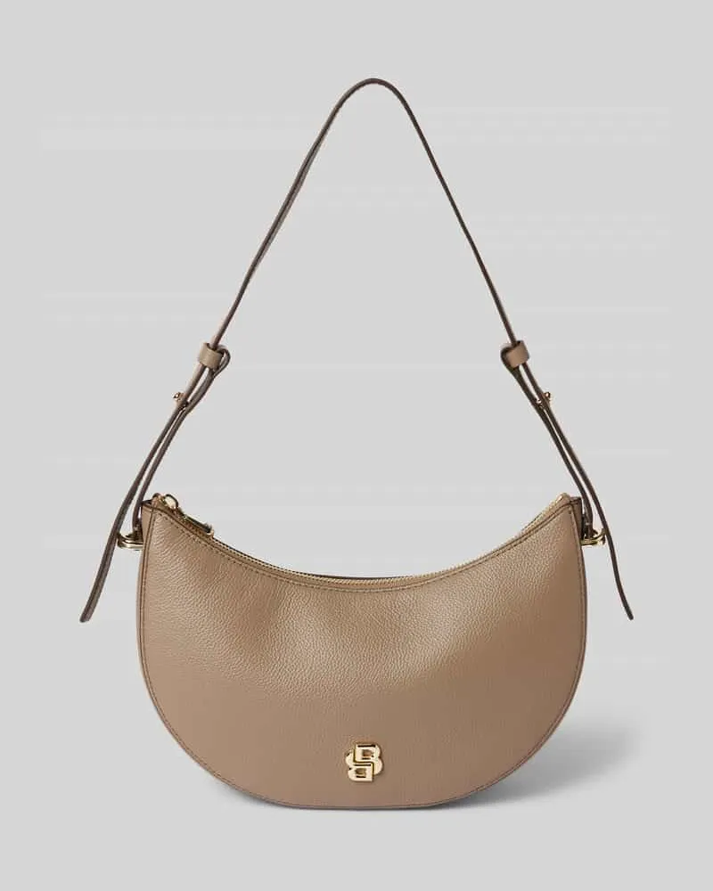 HUGO BOSS Henkeltasche aus echtem Rindsleder Taupe