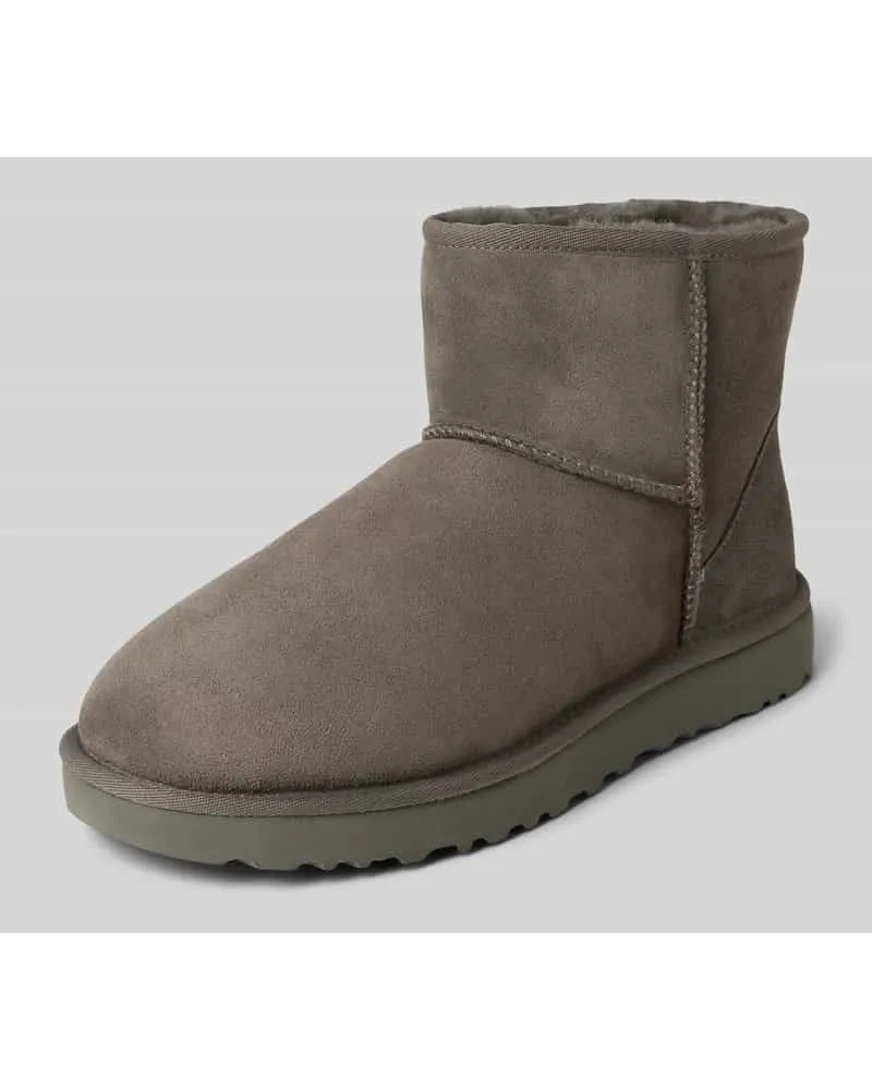 UGG Boots aus Leder mit Label-Patch Modell 'CLASSIC MINI Dunkelgrau