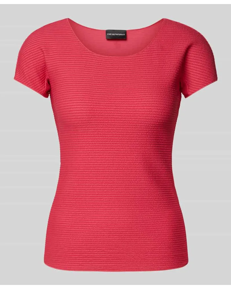 Emporio Armani T-Shirt mit Strukturmuster Rot