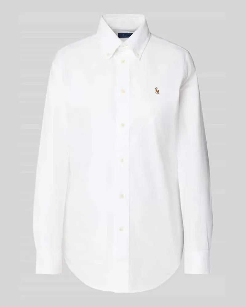 Ralph Lauren Regular Fit Hemdbluse mit Logo-Stitching Weiss