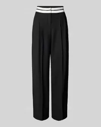 Marc Cain Wide Leg Stoffhose mit Bundfalten Black