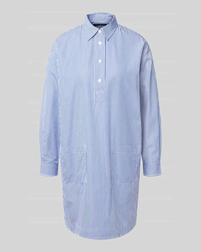 Ralph Lauren Oversized Hemdblusenkleid aus reiner Baumwolle Hellblau