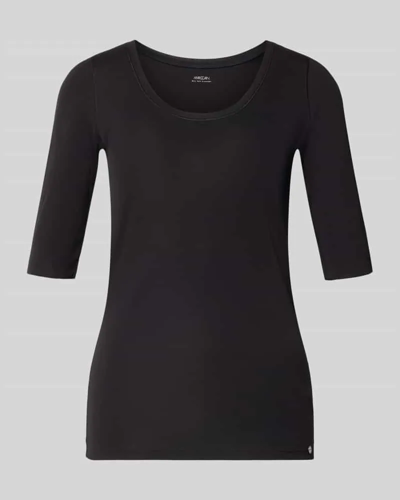 Marc Cain T-Shirt mit Ärmelaufschlag und Rundhalsausschnitt Black