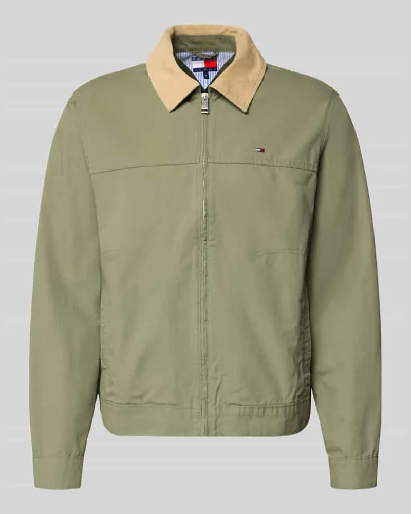Tommy Hilfiger Regular Fit Blouson aus reiner Baumwolle Oliv