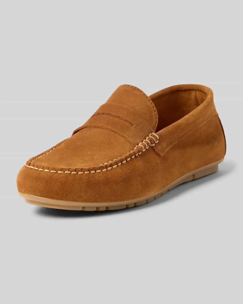Marc O'Polo Slipper aus echtem Rindsleder Cognac
