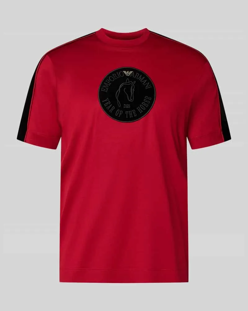 Emporio Armani T-Shirt mit Label-Detail Rot