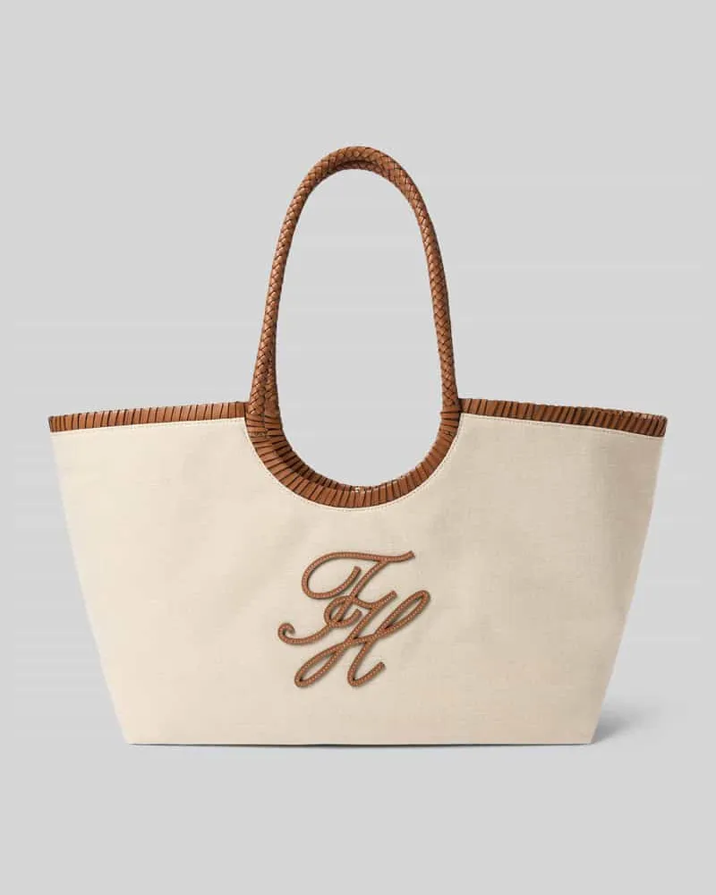 Tommy Hilfiger Shopper aus reinem Leinen Sand