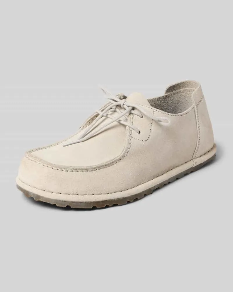 Birkenstock Schnürschuhe aus Veloursleder Modell 'UTTI LACE Offwhite