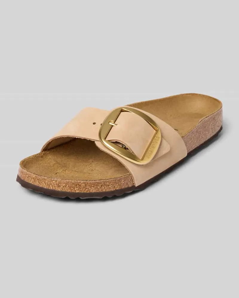 Birkenstock Slides mit Dornschließe Modell 'Madrid Beige