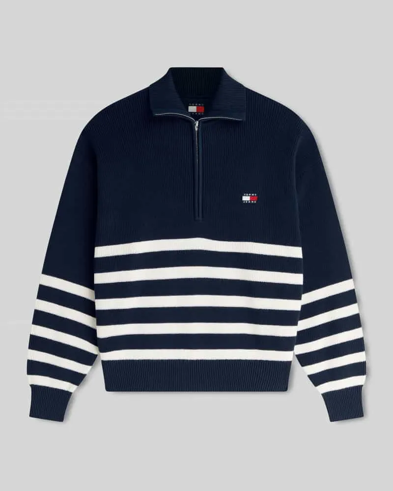 Tommy Hilfiger Oversize Troyer aus reiner Baumwolle Dunkelblau