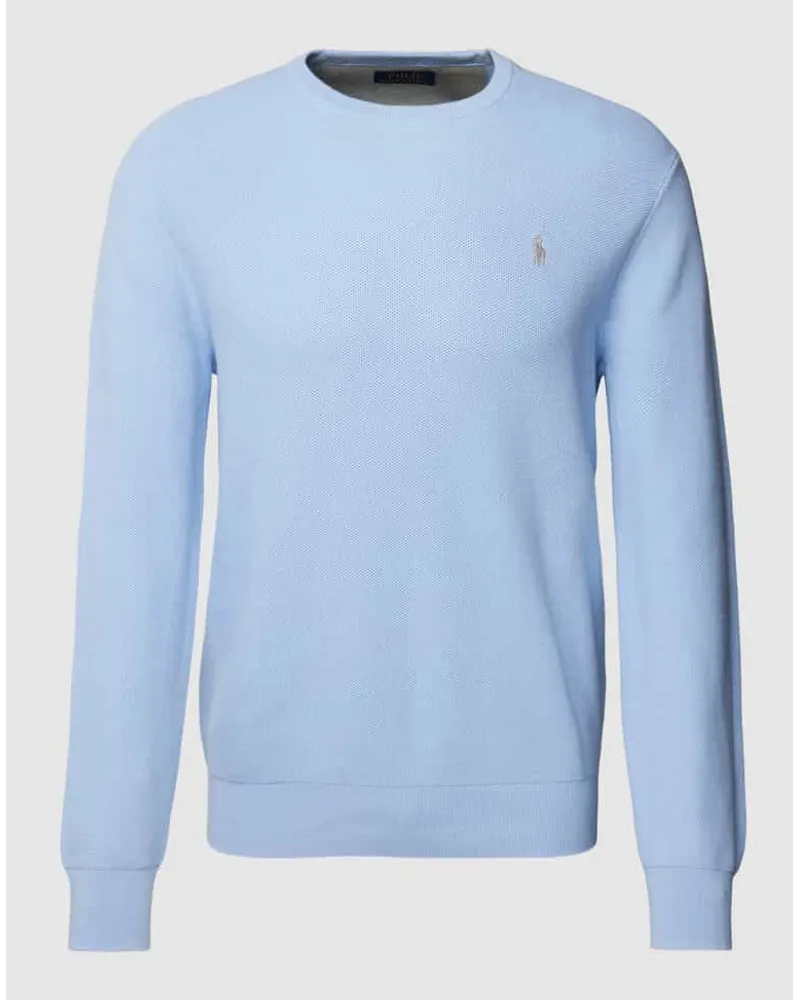 Ralph Lauren Pullover mit Strukturmuster und Label-Stitching Bleu