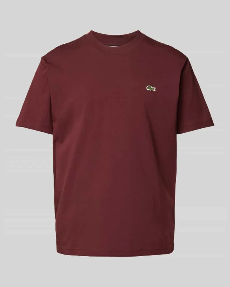 Lacoste T-Shirt mit Label-Badge Bordeaux