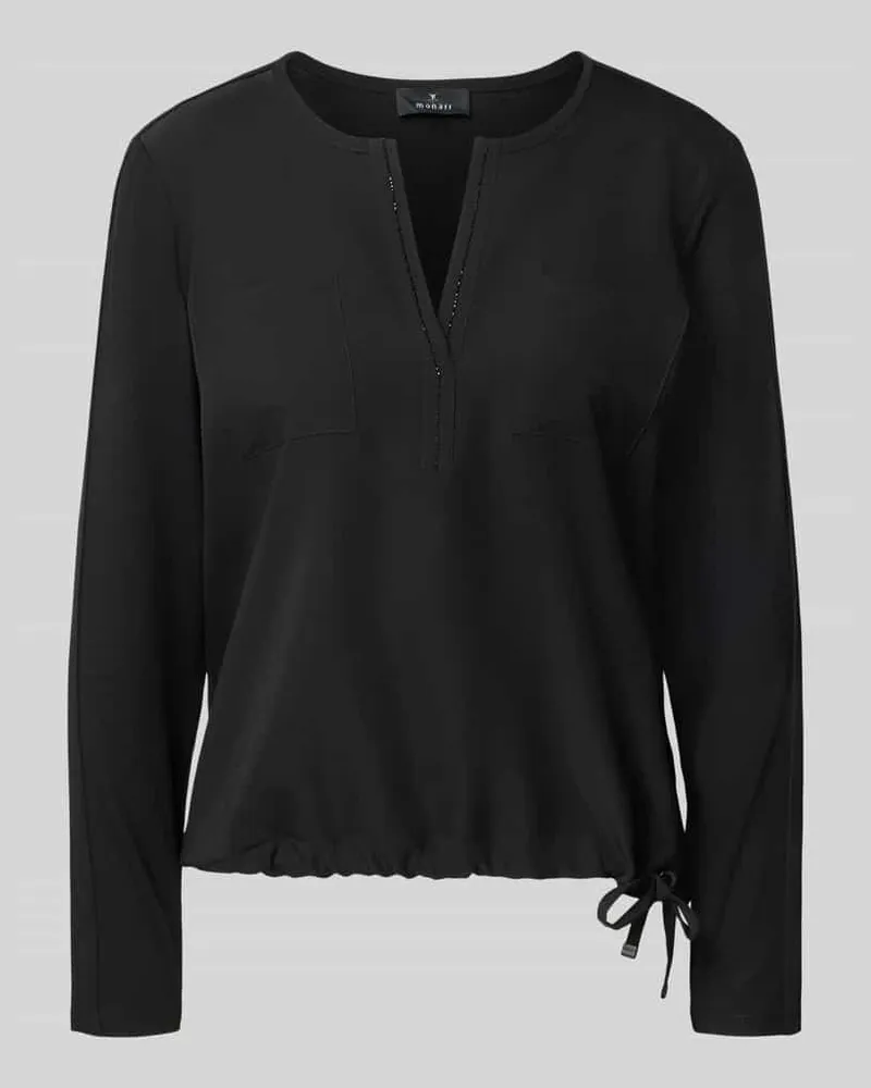 monari Regular Fit Bluse mit Brusttaschen Black