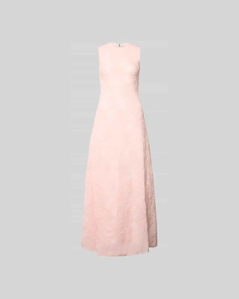 ROTATE Birger Christensen Maxikleid mit floralem Allover-Besatz Hellrosa