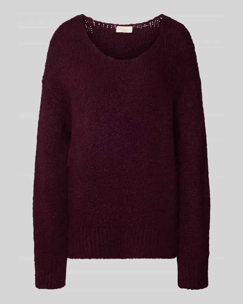 Milano Italy Strickpullover mit Rundhalsausschnitt Bordeaux