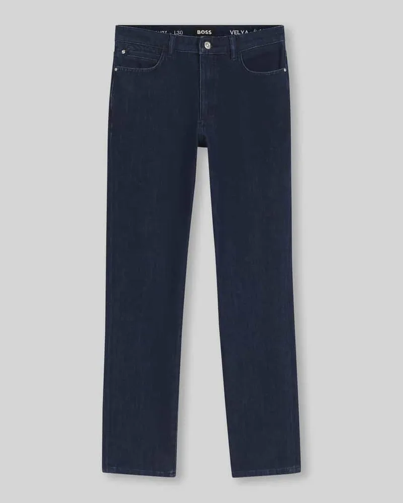 HUGO BOSS Regular Fit Bootcut-Jeans aus Baumwoll-Mix mit Viskose-Anteil Modell 'KICK FLARE Marine