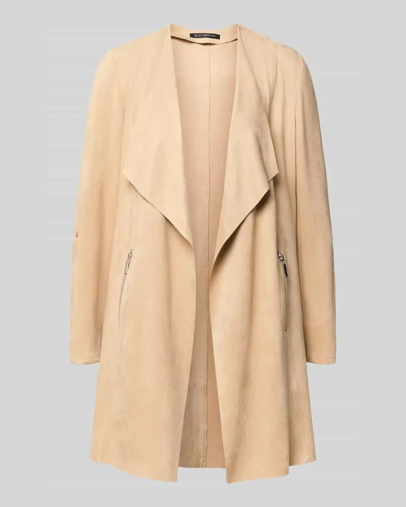 Betty Barclay Longblazer in lockerer Passform mit Reißverschlusstaschen Beige