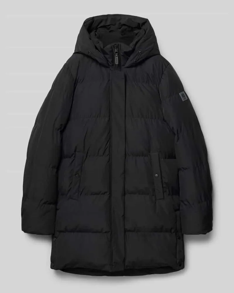Garcia Jeanswear Regular Fit Winterjacke in Stepp-Optik mit Logo-Applikation Black